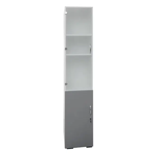 Dulap ingust 1U+1S alb+gri2