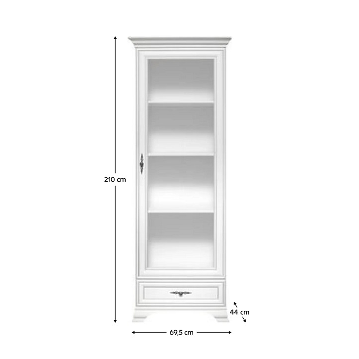 Vitrina KENTAK REG1W1S, alb alpin